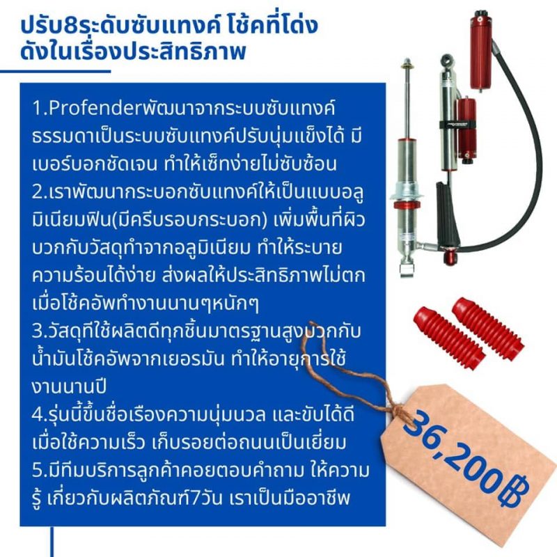 ปรับ8ระดับซับแทงค์โช๊คที่โด่งดังในเรื่องประสิทธิภาพ
