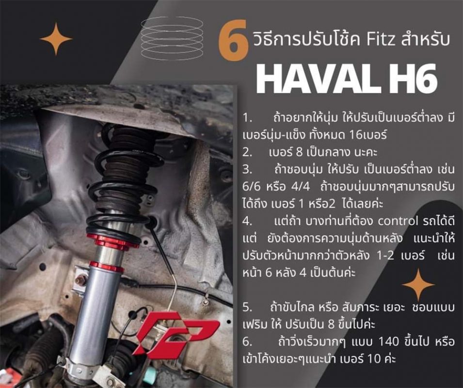 ปรับโช๊คโปรเฟนเดอร์ Fitz-Haval H6 GWM