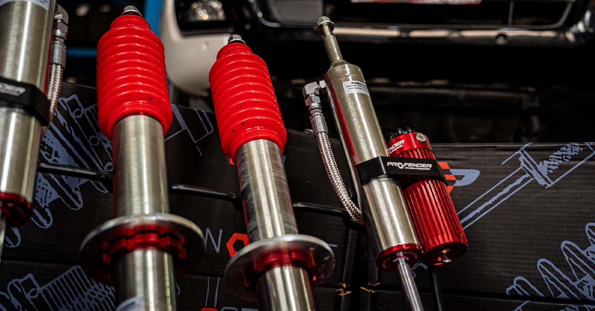 โช๊คอัพแกนเล็ก แกนกลาง แกนใหญ่ ยี่ห้อProfender สีแดงเงิน