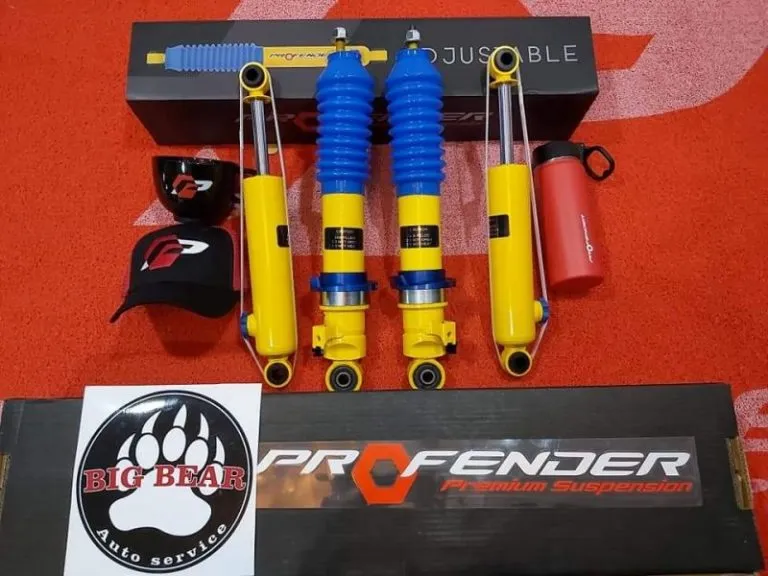 ชุดโช๊คอัพยกสูง กระบอกสีเหลือง ฟ้ายี่ห้อ Profender พร้อมกล่อง